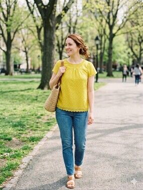 Anthropologie Maeve Yellow Blouse Size 4